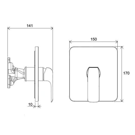 Ravak Flat - Mitigeur FL 066.00CR encastré, chrome X070124