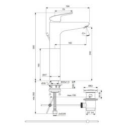 Ideal Standard CeraFlex - Mitigeur de lavabo avec vidage, chrome B1872AA