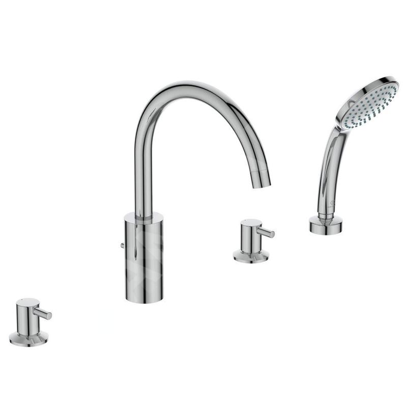 Ideal Standard CeraLine - Robinetterie pour montage sur bord de baignoire, installation 4 trous, chrome BC198AA