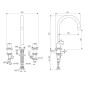 Ideal Standard CeraLine - Mitigeur de lavabo, installation 3 trous, chrome BC196AA