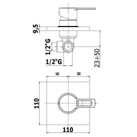Paffoni Ringo - Robinetterie de douche encastrée avec corps d’encastrement, 1 sortie, noir mat RIN010NO/M