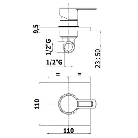 Paffoni Ringo - Robinetterie de douche encastrée avec corps d’encastrement, 1 sortie, noir mat RIN010NO/M