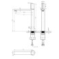 Sapho Soliter - Robinetterie Kaisa pour lavabo, noir/or rose ZT091