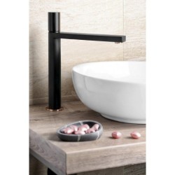 Sapho Soliter - Robinetterie Kaisa pour lavabo, noir/or rose ZT091