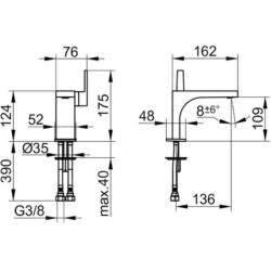 Keuco Edition 11 - Mitigeur de lavabo, chrome 51104010100