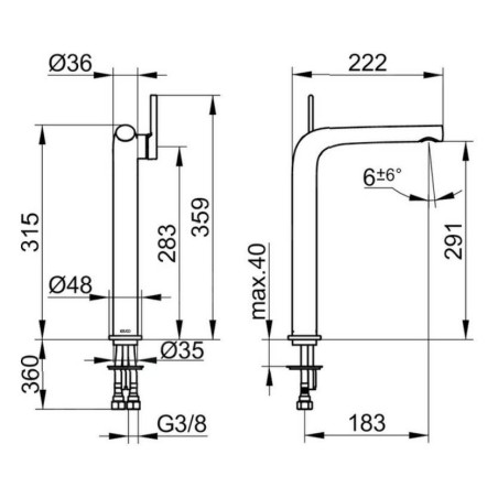 Keuco Edition 400 - Mitigeur de lavabo, chrome 51502010103