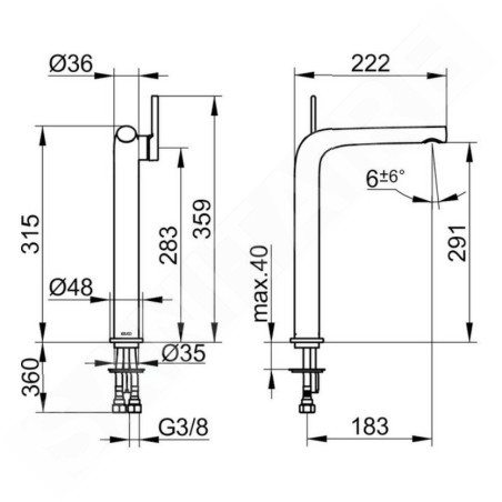 Keuco Edition 400 - Mitigeur de lavabo, chrome noir 51502130103