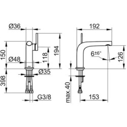 Keuco Edition 400 - Mitigeur de lavabo avec bonde, chrome 51504010002