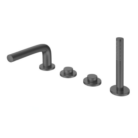 Keuco Edition 400 - Mitigeur au bord de baignoire, installation 4 trous, chrome noir 51530130200