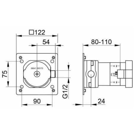 Keuco Accessoires - Corps d'encastrement DN15 59541000170