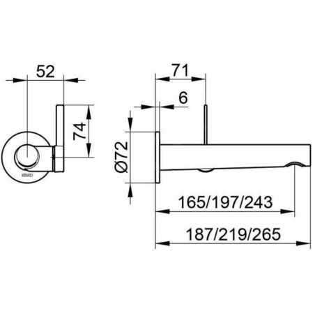 Keuco IXMO - Mitigeur de lavabo encastré, aluminium mat 59516172101