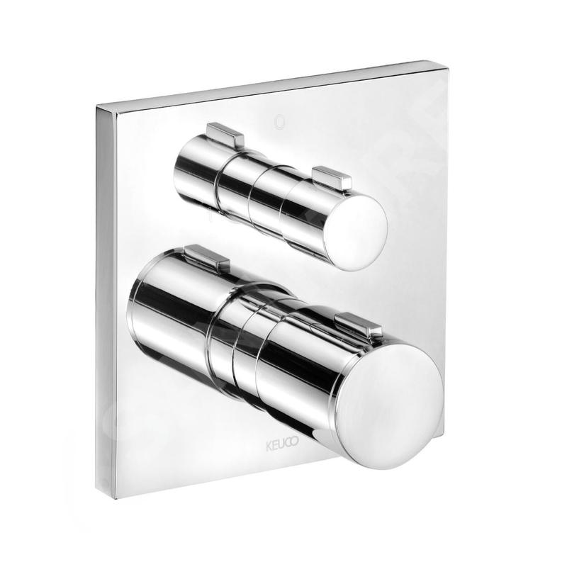 Keuco Edition 11 - Mitigeur thermostatique encastré, vanne d'arrêt et d'inversion, chrome 51174010182
