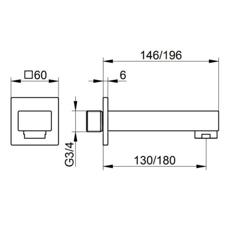 Keuco Edition 11 - Bec de remplissage pour baignoire, chrome 51145010001