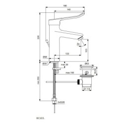 Ideal Standard Ceraplus II - Mitigeur de lavabo avec vidage, chrome BC103AA