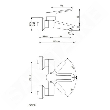 Ideal Standard Ceraplus II - Mitigeur de lavabo, chrome BC108AA
