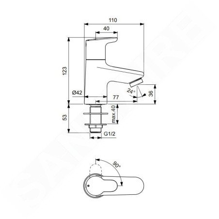 Ideal Standard Ceraplus II - Vanne de lavabo, chrome BC117AA