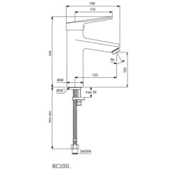 Ideal Standard Ceraplus II - Mitigeur de lavabo Grande, chrome BC100AA