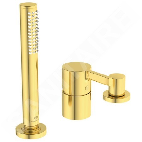 Ideal Standard Joy - Mitigeur au bord de baignoire, installation 3 trous, Brushed Gold BC788A2