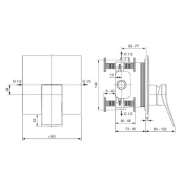Ideal Standard Conca Tap - Mitigeur de douche encastré, chrome A7373AA