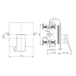Ideal Standard Conca Tap - Mitigeur de douche encastré, Magnetic Grey A7373A5