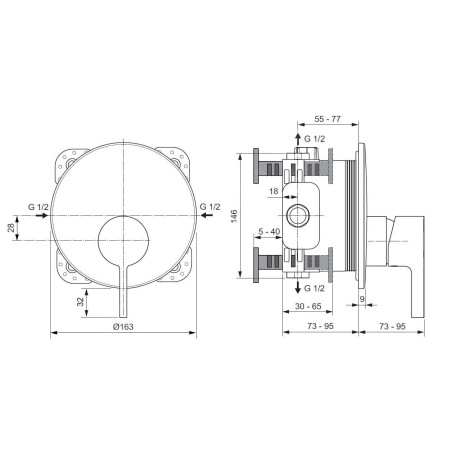 Ideal Standard Joy - Mitigeur de douche encastré, Magnetic Gres A7382A5