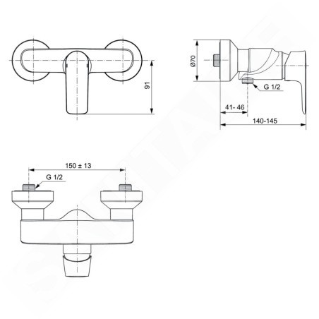 Ideal Standard Connect Air - Mitigeur de douche, Magnetic Grey A7032A5