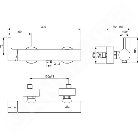 Ideal Standard Joy - Mitigeur de douche, Magnetic Grey BC785A5
