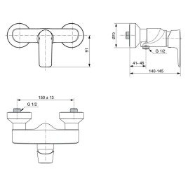 Ideal Standard Connect Air - Mitigeur de douche, Silver Storm A7032GN