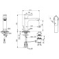 Ideal Standard Connect Air - Mitigeur de lavabo Grande Slim avec vidage, BlueStart, Silver Storm A7013GN