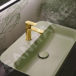Ideal Standard Connect Air - Mitigeur de lavabo Grande Slim, Blue Start, Brushed Gold A7016A2