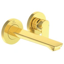Ideal Standard Connect Air - Mitigeur de lavabo encastré, 2 trous, Brushed Gold A7029A2
