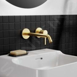 Ideal Standard Joy - Mitigeur de lavabo encastré, bec 180 mm, 2 trous, Brushed Gold A7378A2