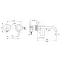 Ideal Standard Joy - Mitigeur de lavabo encastré, bec 180 mm, 2 trous, Magnetic Grey A7378A5