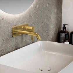 Ideal Standard Joy - Mitigeur de lavabo encastré, bec 180 mm, Brushed Gold A7380A2