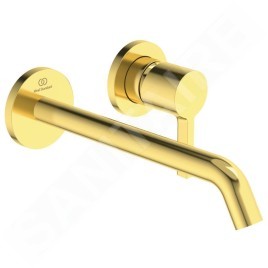 Ideal Standard Joy - Mitigeur de lavabo encastré, bec 225 mm, 2 trous, Brushed Gold A7379A2