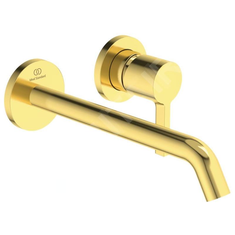 Ideal Standard Joy - Mitigeur de lavabo encastré, bec 225 mm, 2 trous, Brushed Gold A7379A2