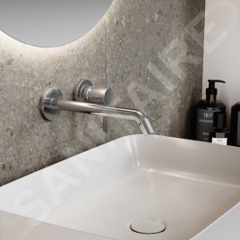 Ideal Standard Joy - Mitigeur de lavabo encastré, bec 225 mm, 2 trous, Silver Storm A7379GN