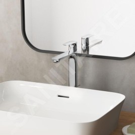 Ideal Standard Connect Air - Mitigeur de lavabo Slim avec vidage, Silver Storm A7025GN