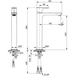 Ideal Standard Connect Air - Mitigeur de lavabo Slim, Brushed Gold A7027A2