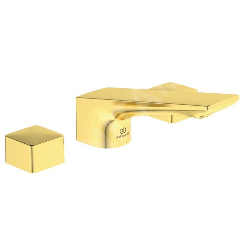 Ideal Standard Conca Tap - Mitigeur d'évier, installation 3 trous, avec vidage, Brushed Gold BC759A2