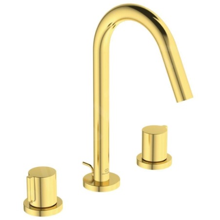 Ideal Standard Joy - Mitigeur de lavabo, installation 3 trous, avec vidage, Brushed Gold BC783A2
