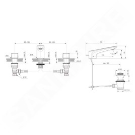 Ideal Standard Conca Tap - Mitigeur d'évier, installation 3 trous, avec vidage, chrome BC759AA