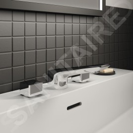 Ideal Standard Conca Tap - Mitigeur d'évier, instalation 3 trous, avec vidage, Magnetic Grey BC759A5
