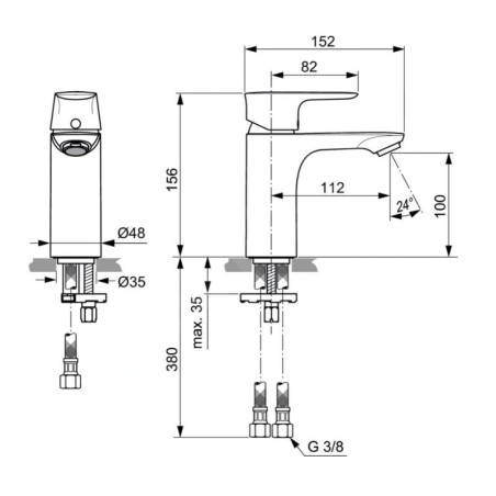 Ideal Standard Connect Air - Mitigeur de lavabo, Brushed Gold A7024A2