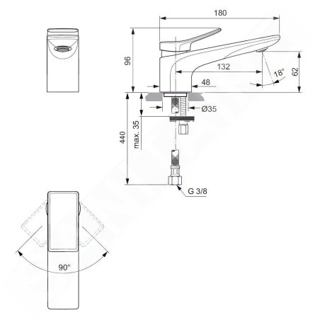 Ideal Standard Conca Tap - Mitigeur d'évier, Brushed Gold BC754A2