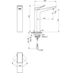 Ideal Standard Conca Tap - Mitigeur d'évier, Brushed Gold BC758A2