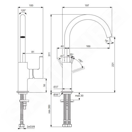 Ideal Standard Joy - Mitigeur de lavabo, chrome BC778AA