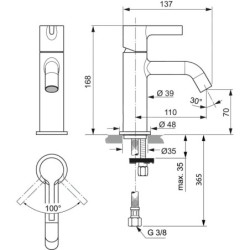 Ideal Standard Joy - Mitigeur de lavabo, Magnetic Grey BC776A5