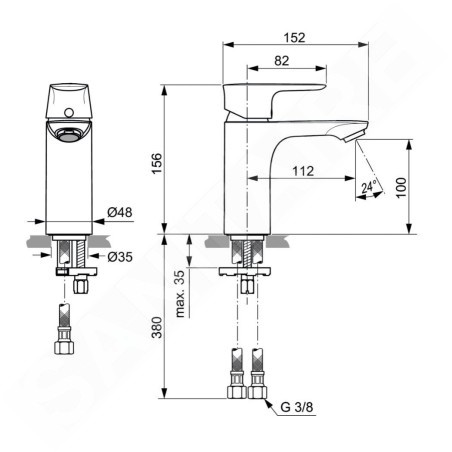 Ideal Standard Connect Air - Mitigeur de lavabo, Silver Storm A7024GN
