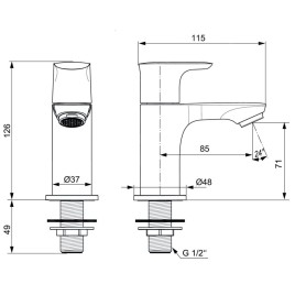 Ideal Standard Connect Air - Robinet de lavabo, Silver Storm A7031GN